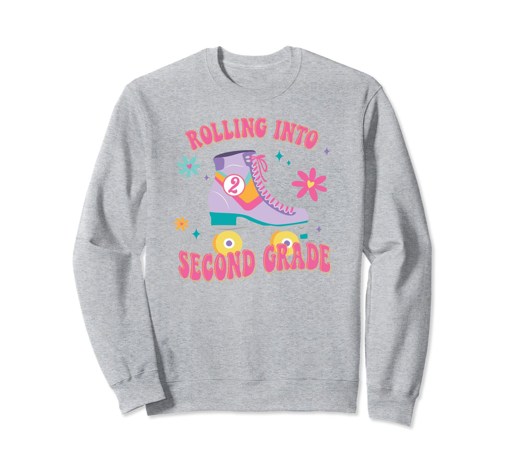 Rolling Into Second Grade First Day Sweatshirt - Trendy Graphic Unisex - T-Shirt, Sweatshirt, Hoodie