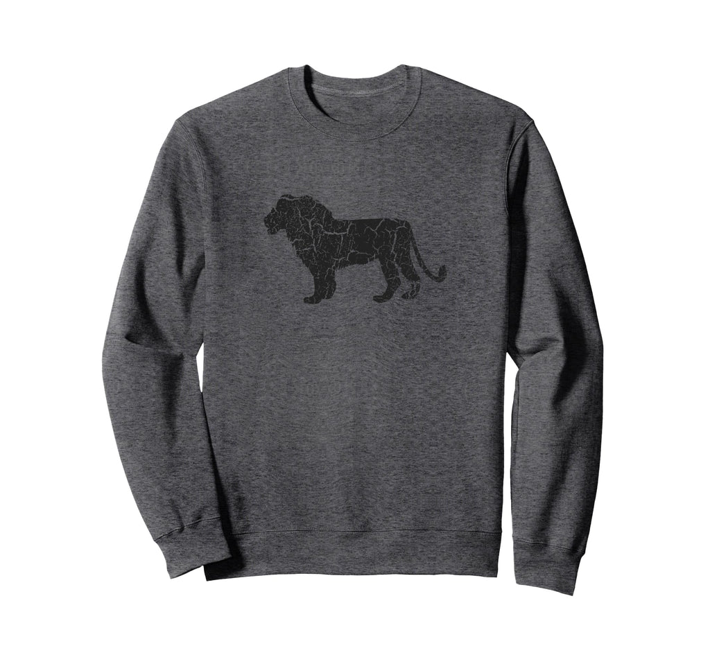 Lion Distressed Lion Sweatshirt - Fun Novelty Design for Adults - T-Shirt, Sweatshirt, Hoodie