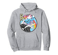 Playing Cats Surfing Kanagawa Wave Hoodie - Trendy Graphic Men Women - T-Shirt, Sweatshirt, Hoodie