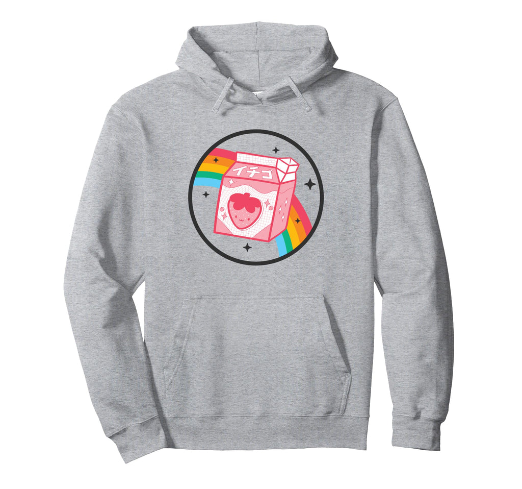 Strawberry Milk Rainbow Japan Hoodie - Casual Everyday Wear Men Women - T-Shirt, Sweatshirt, Hoodie
