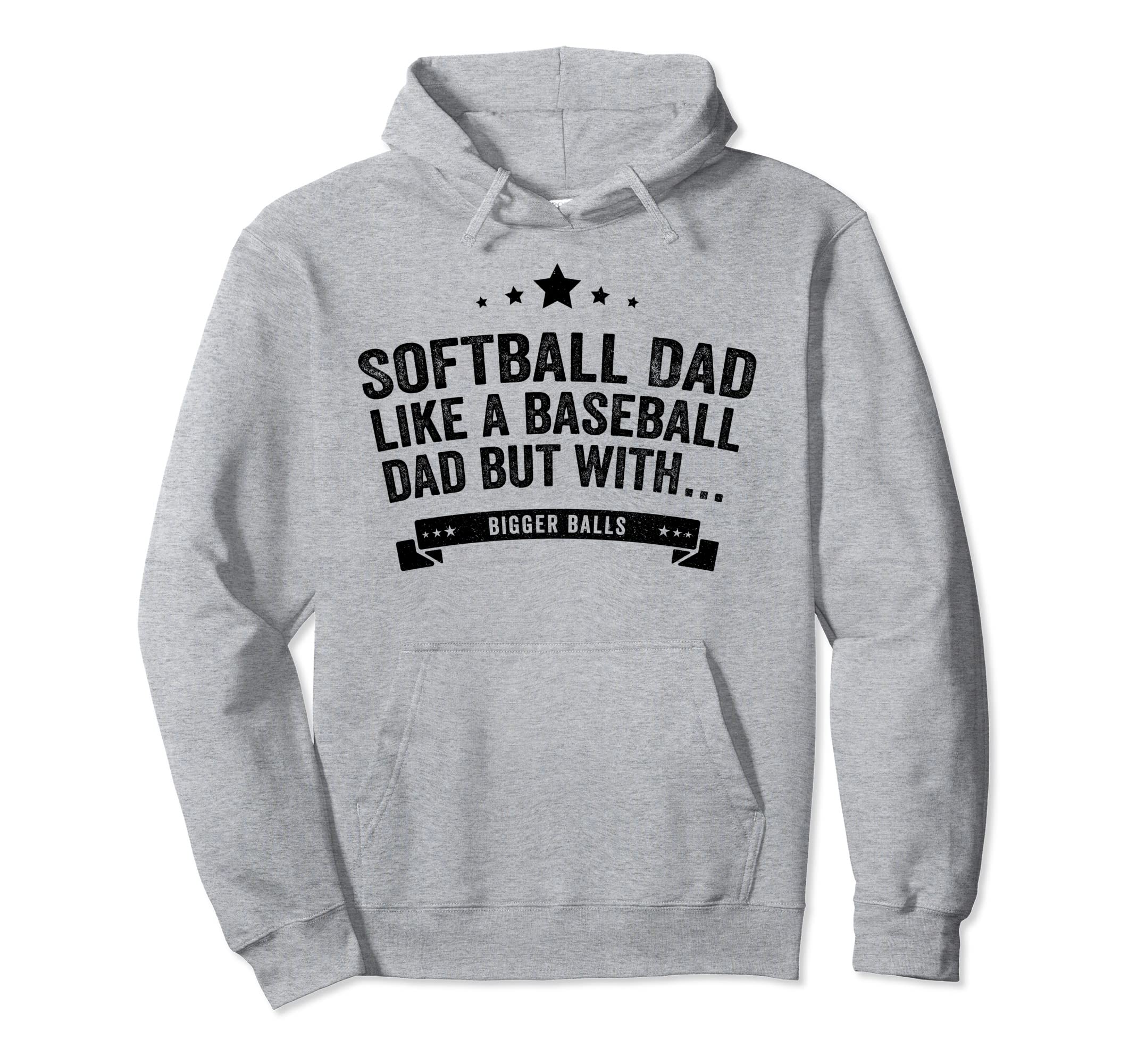 Softball Dad Like Baseball Dad But Hoodie - Minimalist Print for Adults - T-Shirt, Sweatshirt, Hoodie