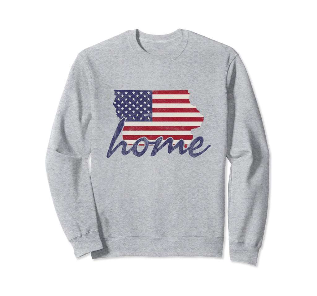 Iowa American Flag Home State Sweatshirt - Aesthetic Graphic Men Women - T-Shirt, Sweatshirt, Hoodie