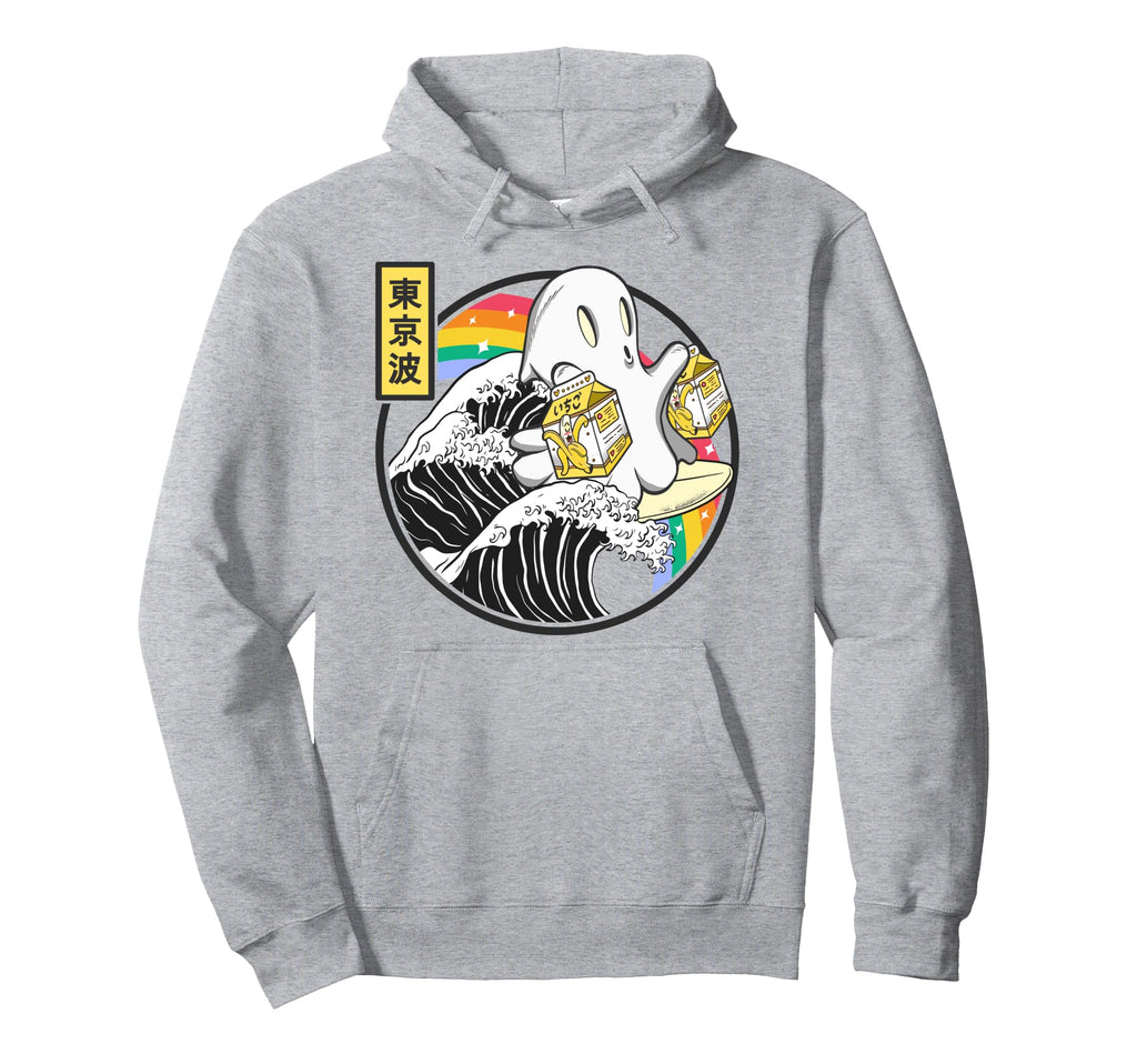 Surfing Ghost Banana Milk Cartons Anime Hoodie - Novelty Apparel Unisex - T-Shirt, Sweatshirt, Hoodie