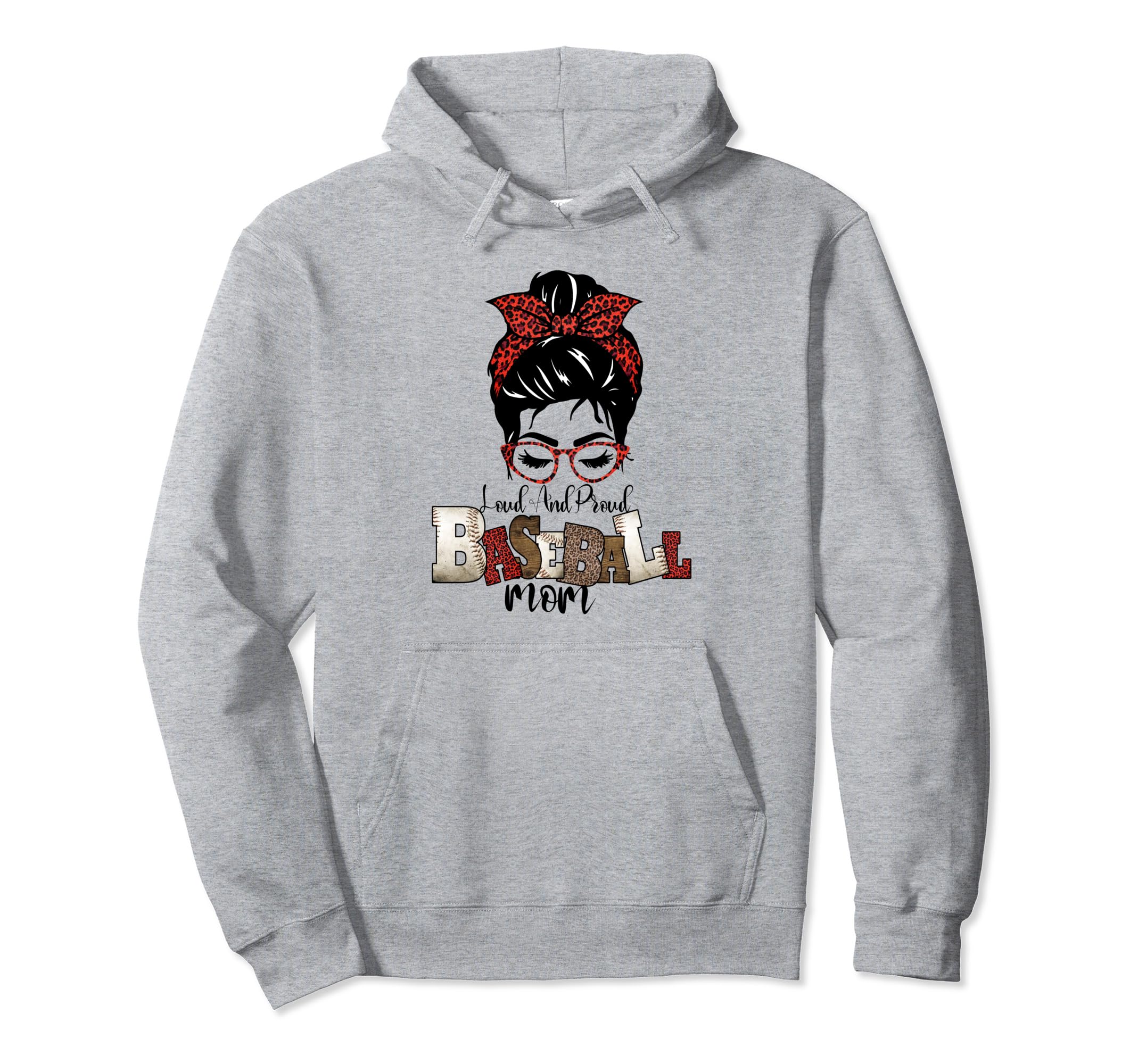 Loud And Proud Baseball Mom Hoodie - Aesthetic Graphic for Adults - T-Shirt, Sweatshirt, Hoodie