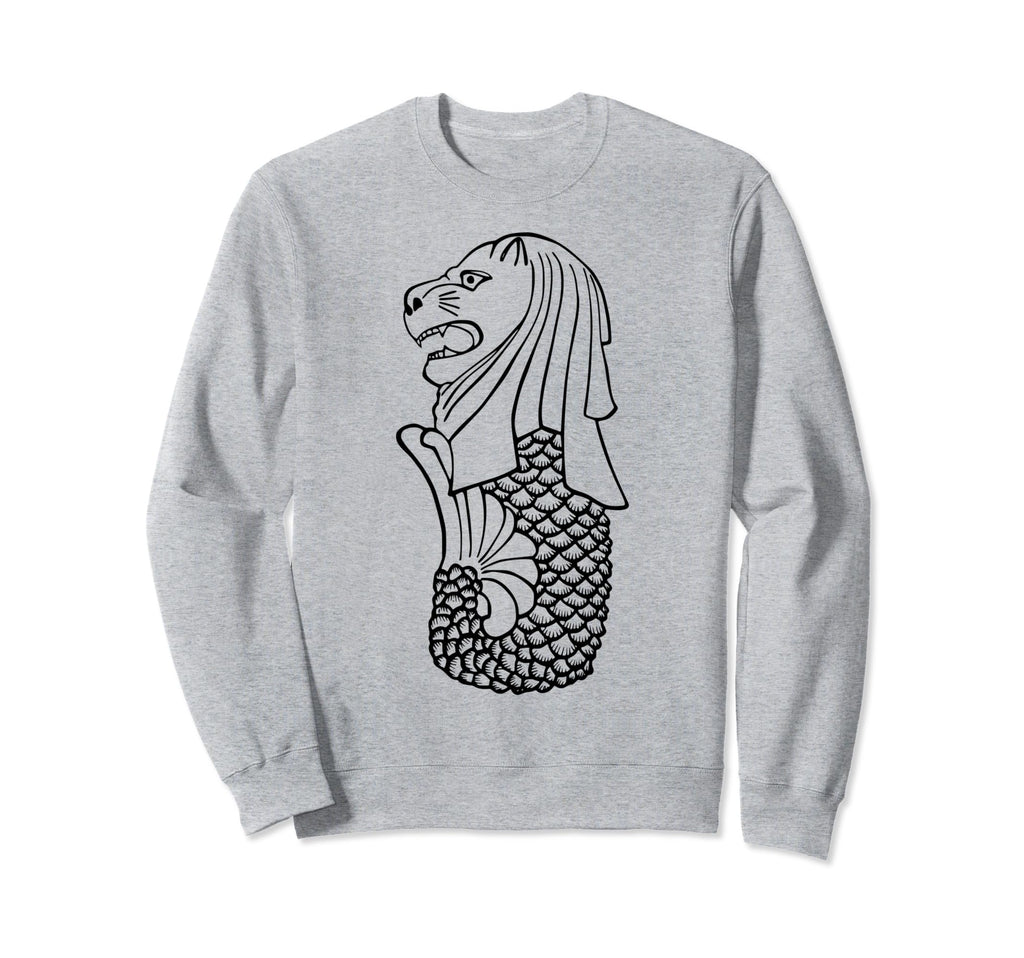 Merlion Distressed Sweatshirt - Novelty Apparel Men Women - T-Shirt, Sweatshirt, Hoodie