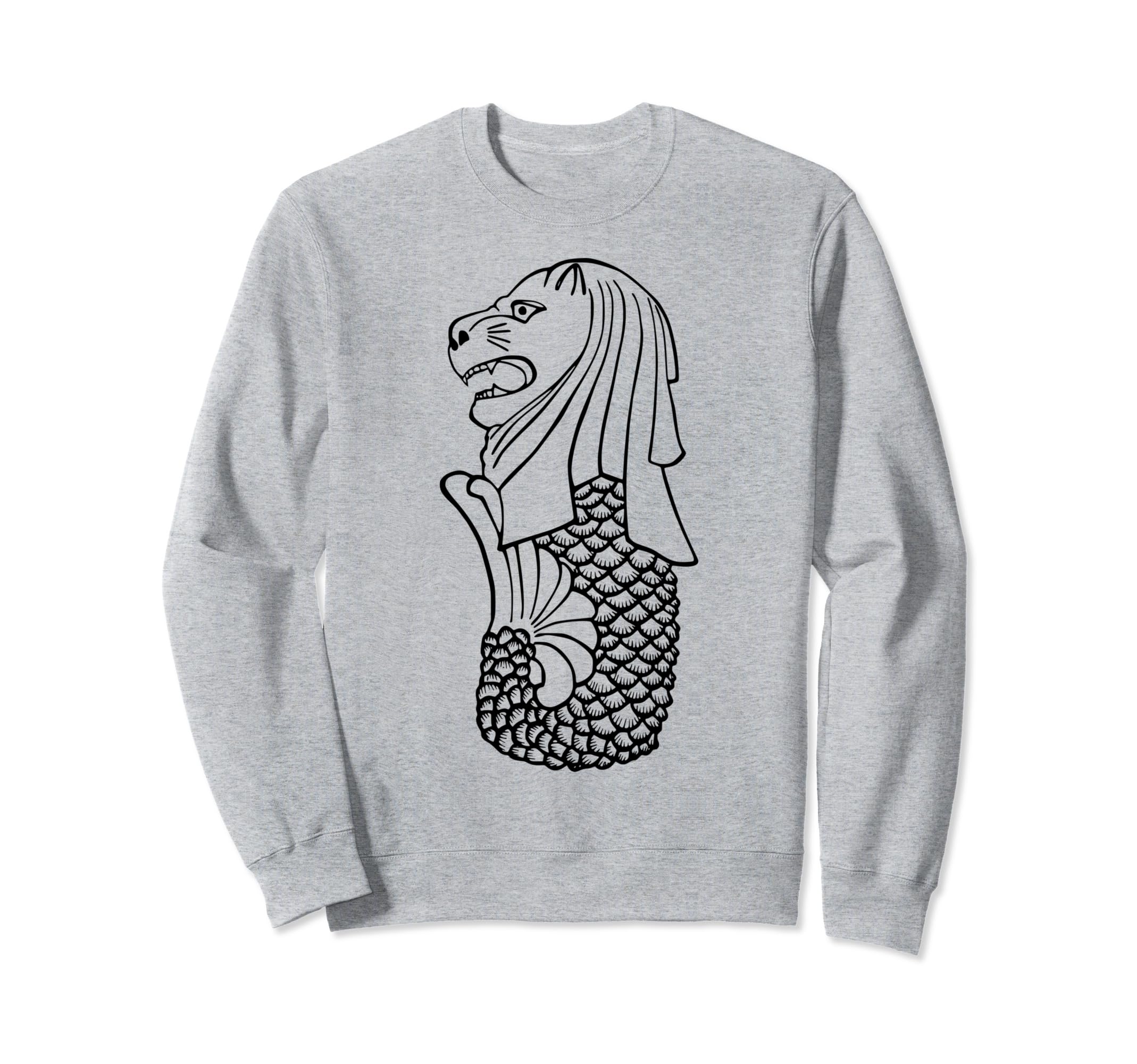 Merlion Distressed Sweatshirt - Novelty Apparel Men Women - T-Shirt, Sweatshirt, Hoodie