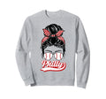 Philly Baseball Fans Messy Bun Sweatshirt - Minimalist Print Unisex - T-Shirt, Sweatshirt, Hoodie
