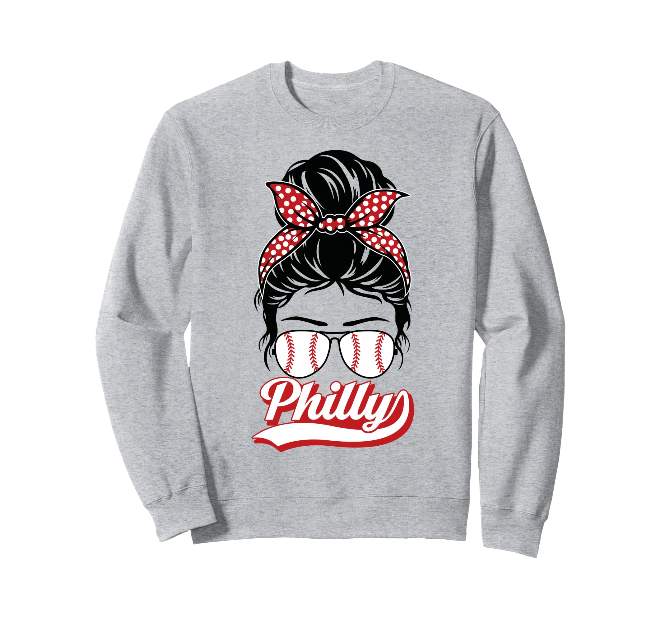 Philly Baseball Fans Messy Bun Sweatshirt - Minimalist Print Unisex - T-Shirt, Sweatshirt, Hoodie