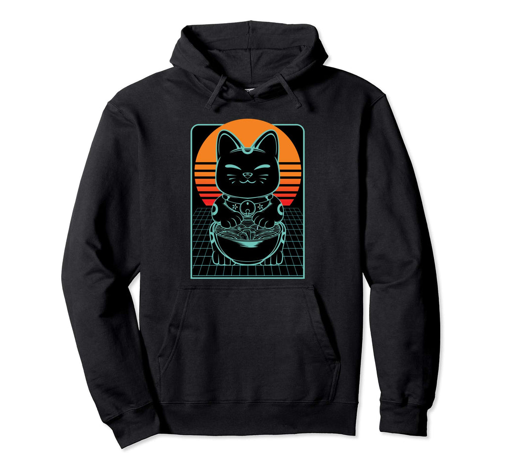 Cat Ramen Neko Vaporwave Hoodie - Casual Everyday Wear for Adults - T-Shirt, Sweatshirt, Hoodie
