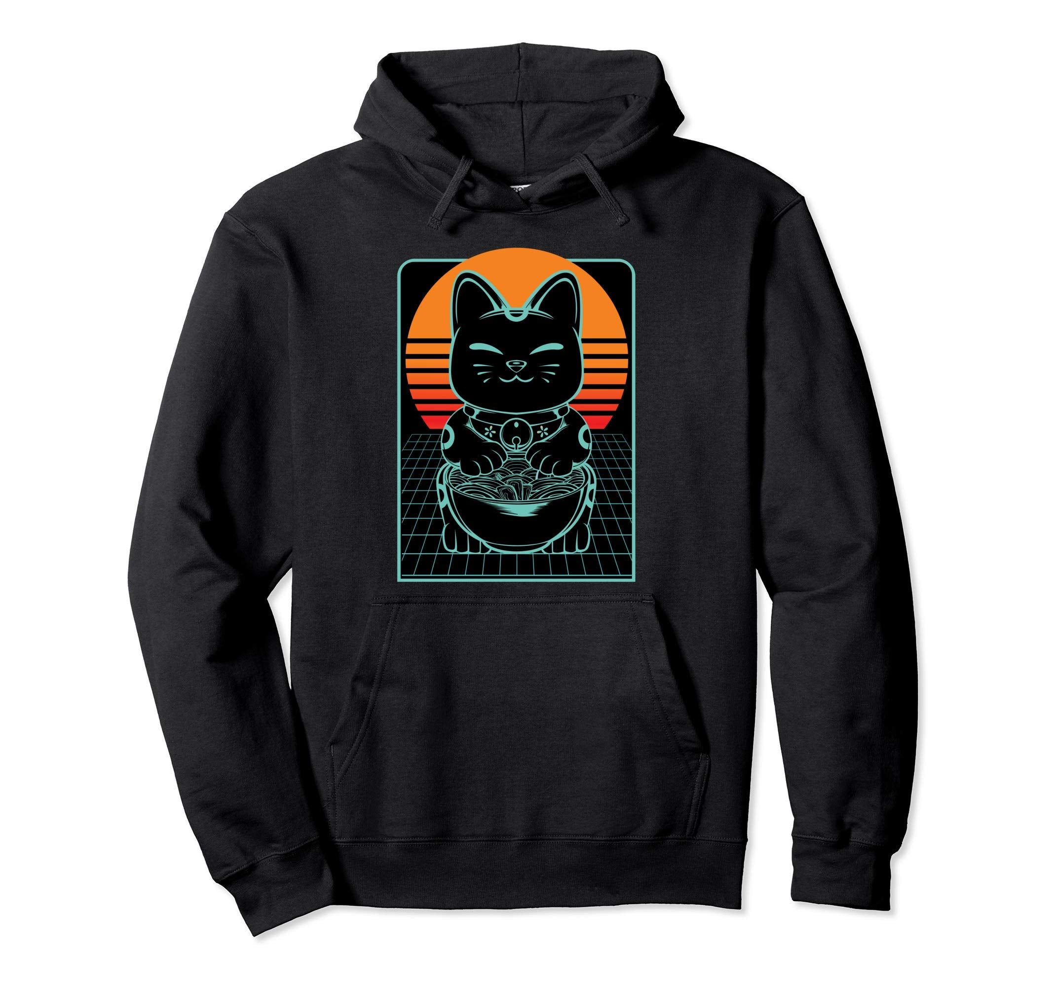 Cat Ramen Neko Vaporwave Hoodie - Casual Everyday Wear for Adults - T-Shirt, Sweatshirt, Hoodie
