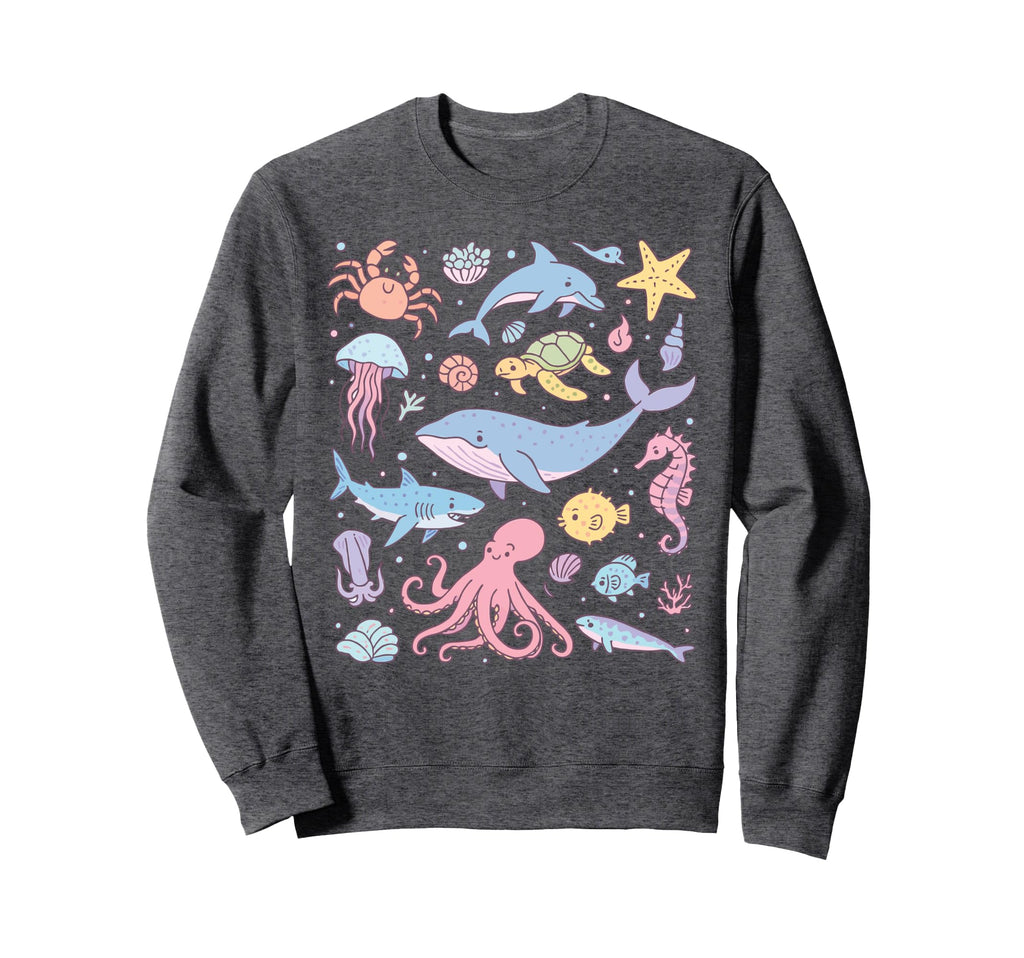 Ocean Life Sea Aesthetic Dolphin Sweatshirt - Unique Graphic for Adults - T-Shirt, Sweatshirt, Hoodie