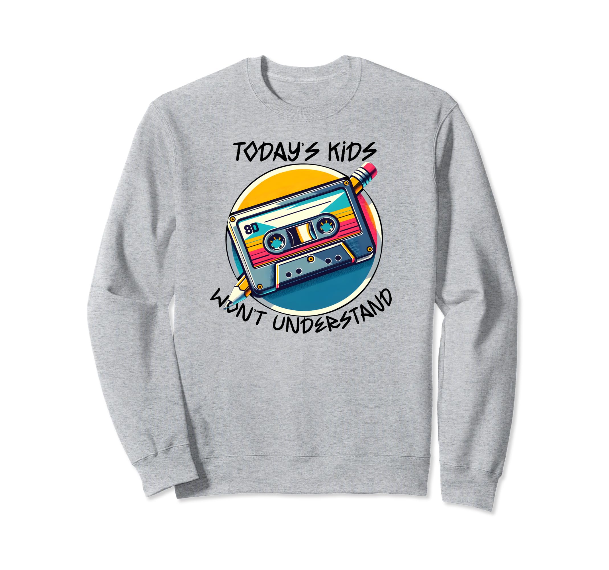 Cassette Tape Pencil Music Sweatshirt - Novelty Apparel for Adults - T-Shirt, Sweatshirt, Hoodie