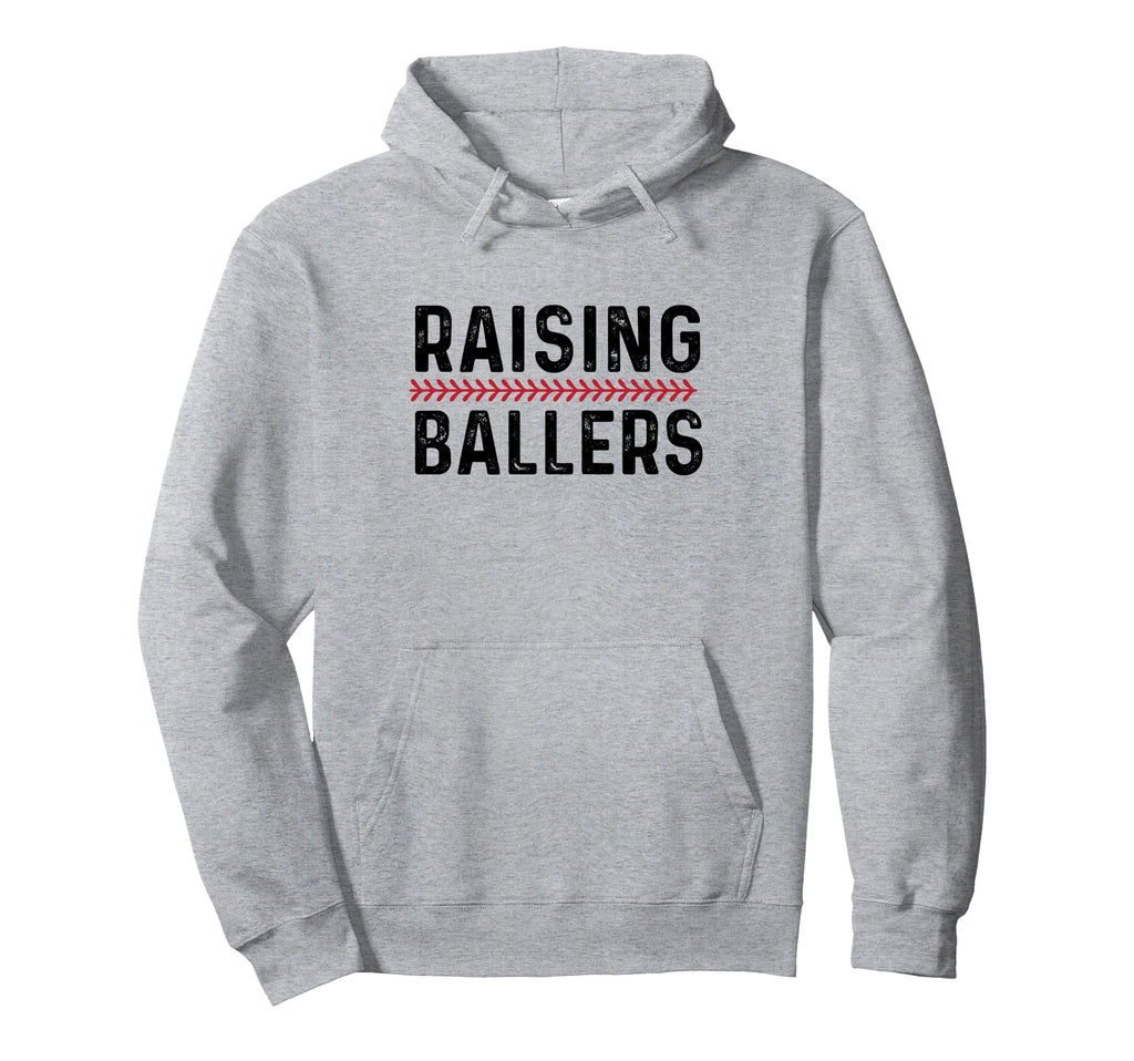 Mom Baseball Players Raising Ballers Hoodie - Aesthetic Graphic Men Women - T-Shirt, Sweatshirt, Hoodie