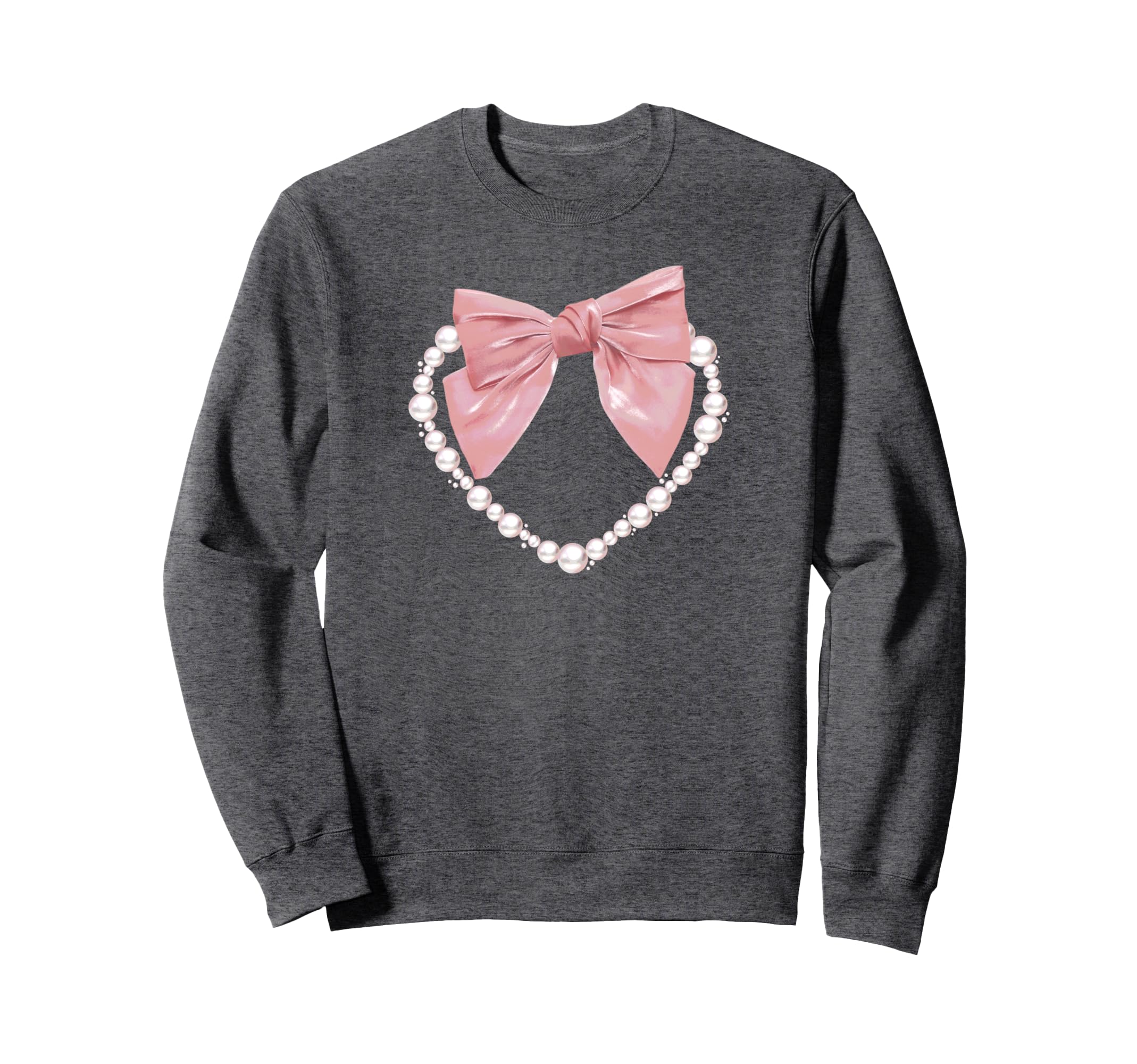 Coquette Bow Ribbon Pearls Heart Y2K Sweatshirt - Custom Art Print Unisex - T-Shirt, Sweatshirt, Hoodie