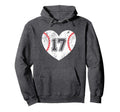 Baseball Heart Player 17 Baseball Mom Hoodie - Graphic Print for Adults - T-Shirt, Sweatshirt, Hoodie