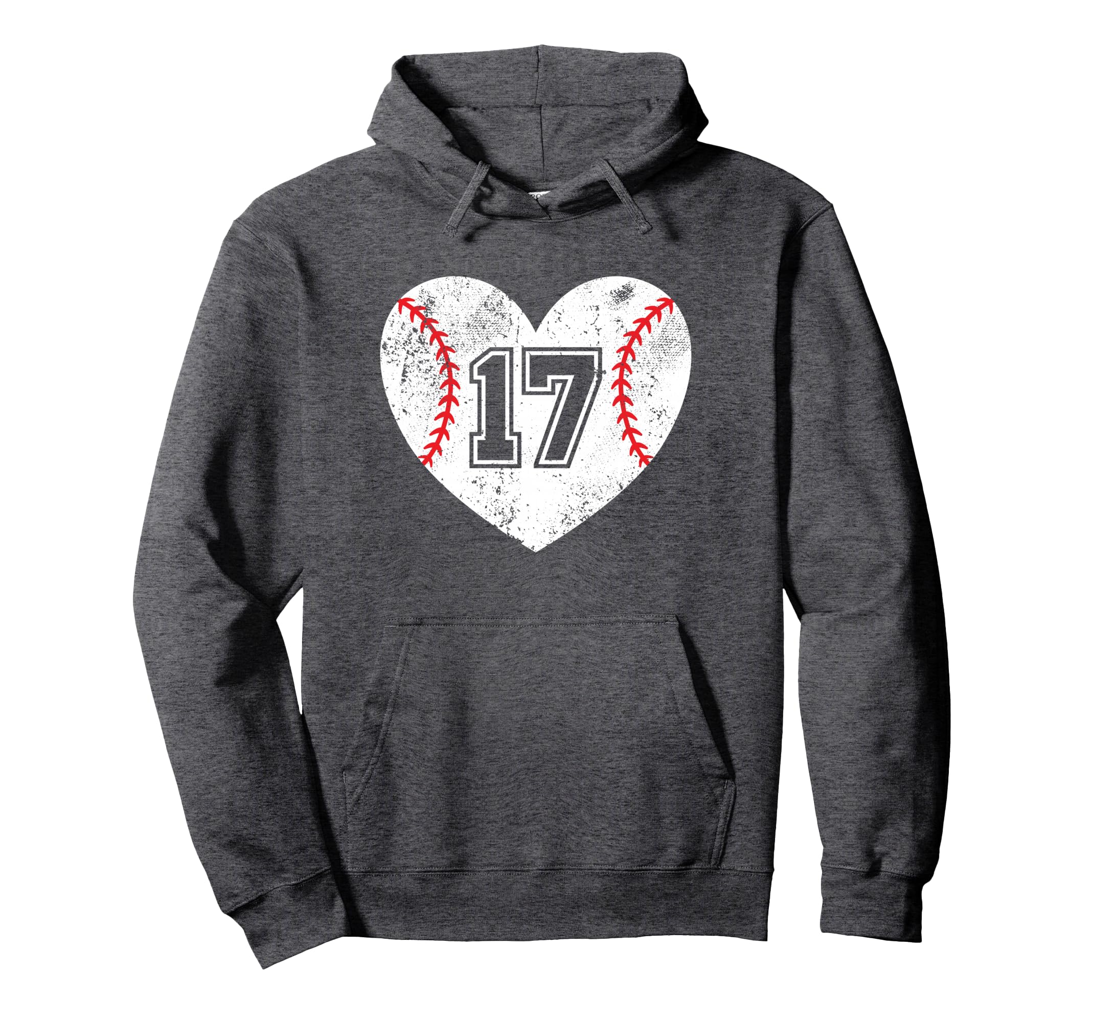 Baseball Heart Player 17 Baseball Mom Hoodie - Graphic Print for Adults - T-Shirt, Sweatshirt, Hoodie