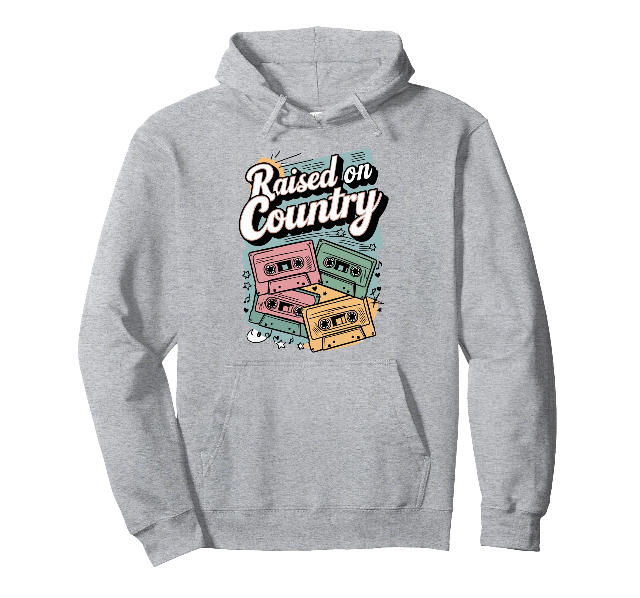 Raised Country Music Hoodie - Unique Graphic Unisex - T-Shirt, Sweatshirt, Hoodie