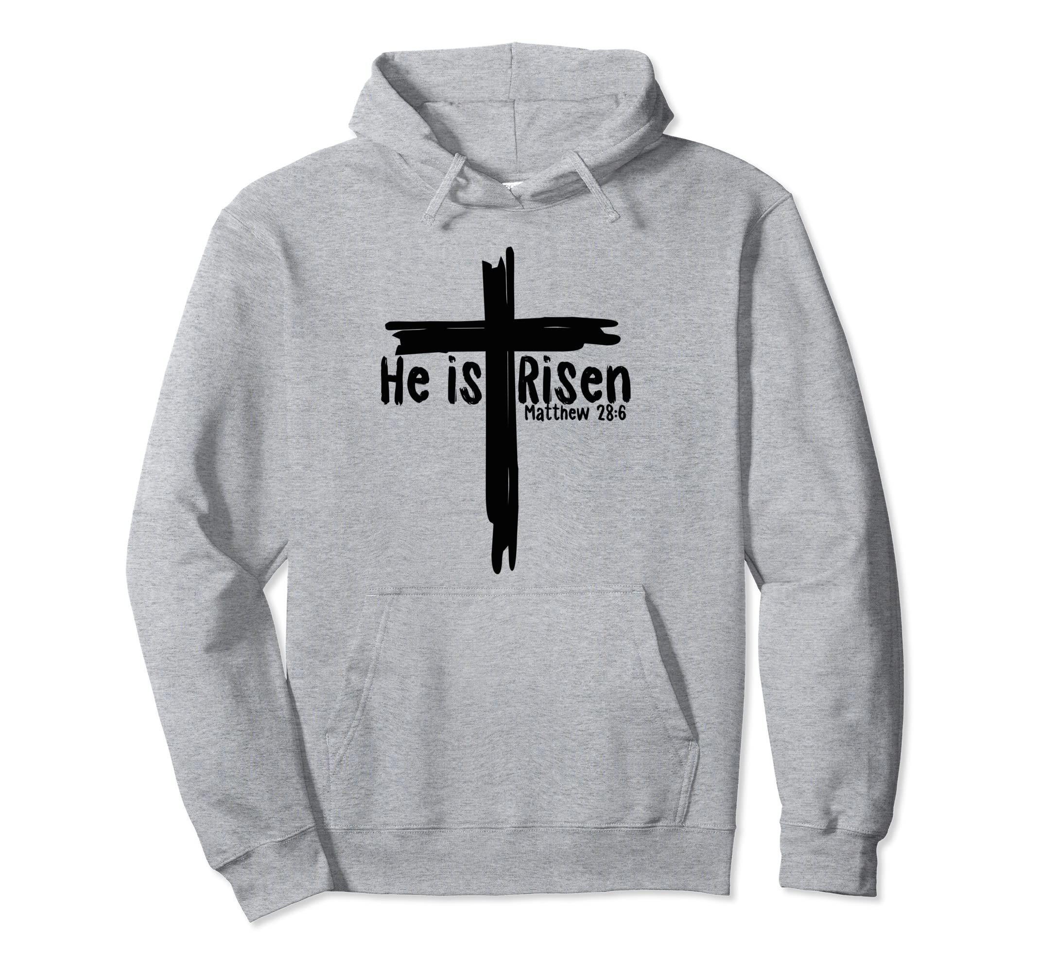He Is Risen Easter Day Distressed Hoodie - Custom Art Print for Adults - T-Shirt, Sweatshirt, Hoodie