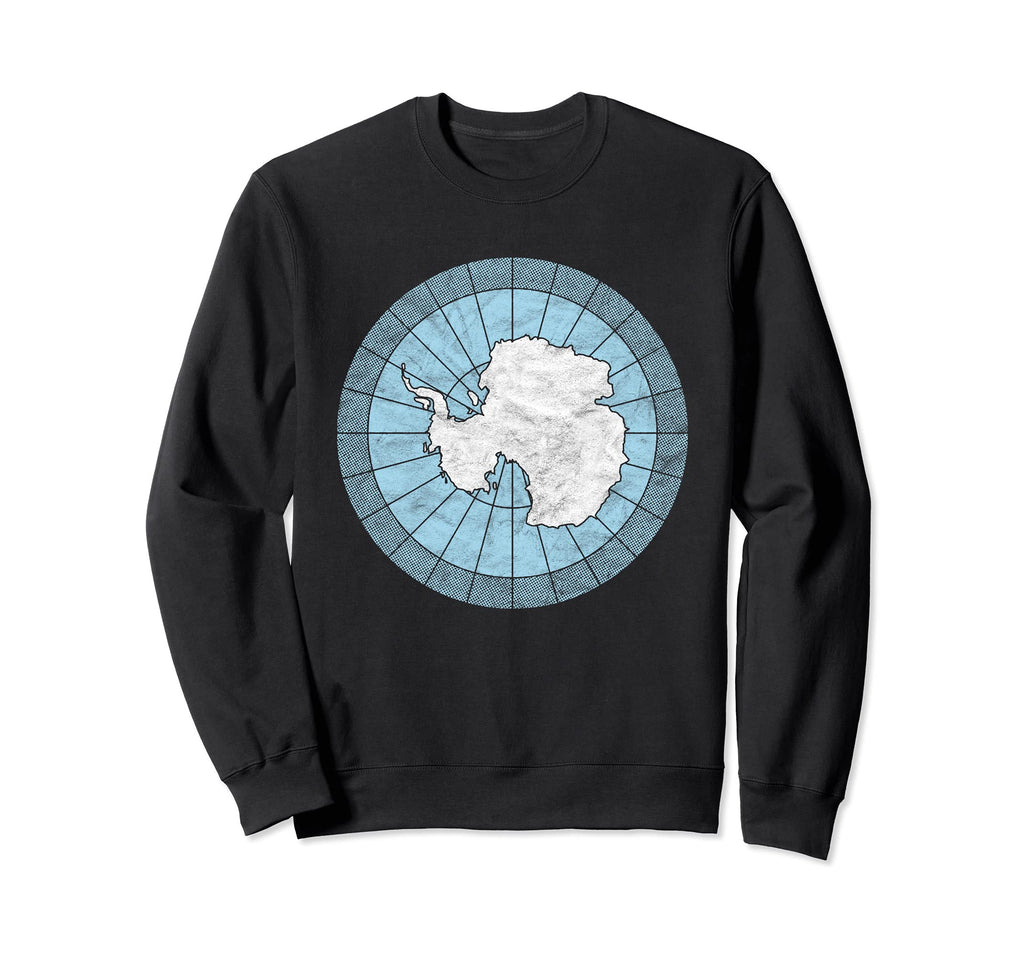 Antarctica Map Minimalist Sweatshirt - Fun Novelty Design Unisex - T-Shirt, Sweatshirt, Hoodie