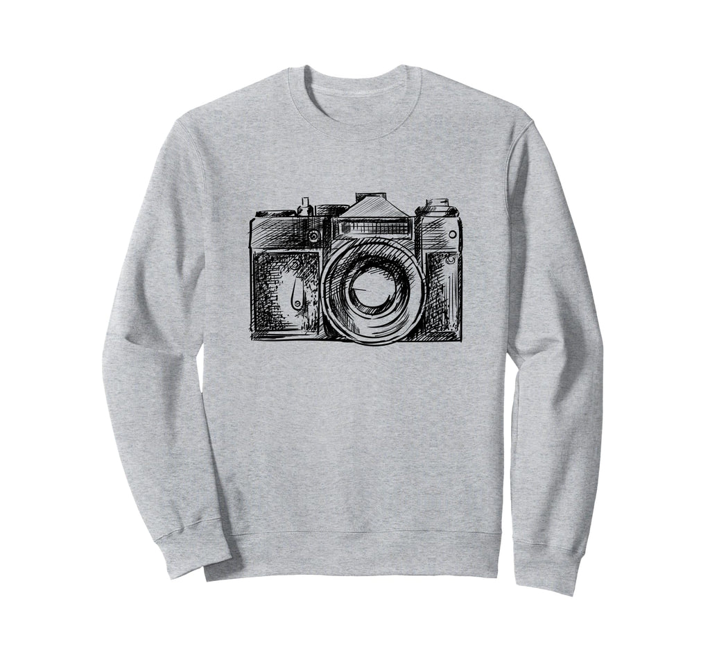 Photography Lovers Camera Sketch Sweatshirt - Trendy Graphic for Adults - T-Shirt, Sweatshirt, Hoodie