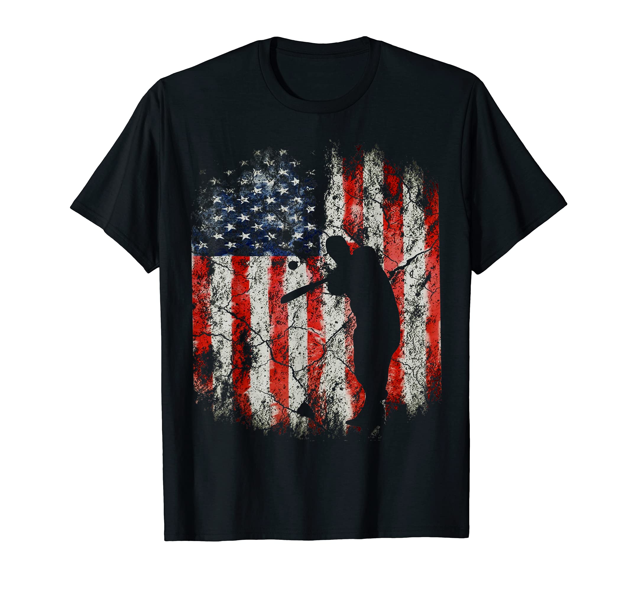 Baseball American Usa Flag T-Shirt - Minimalist Print Unisex - T-Shirt, Sweatshirt, Hoodie