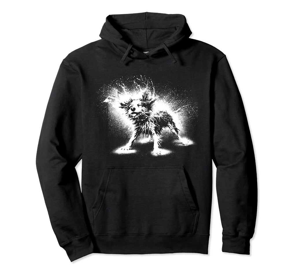 Funny Dog Paint Splatter Grunge Hoodie - Casual Everyday Wear for Adults - T-Shirt, Sweatshirt, Hoodie