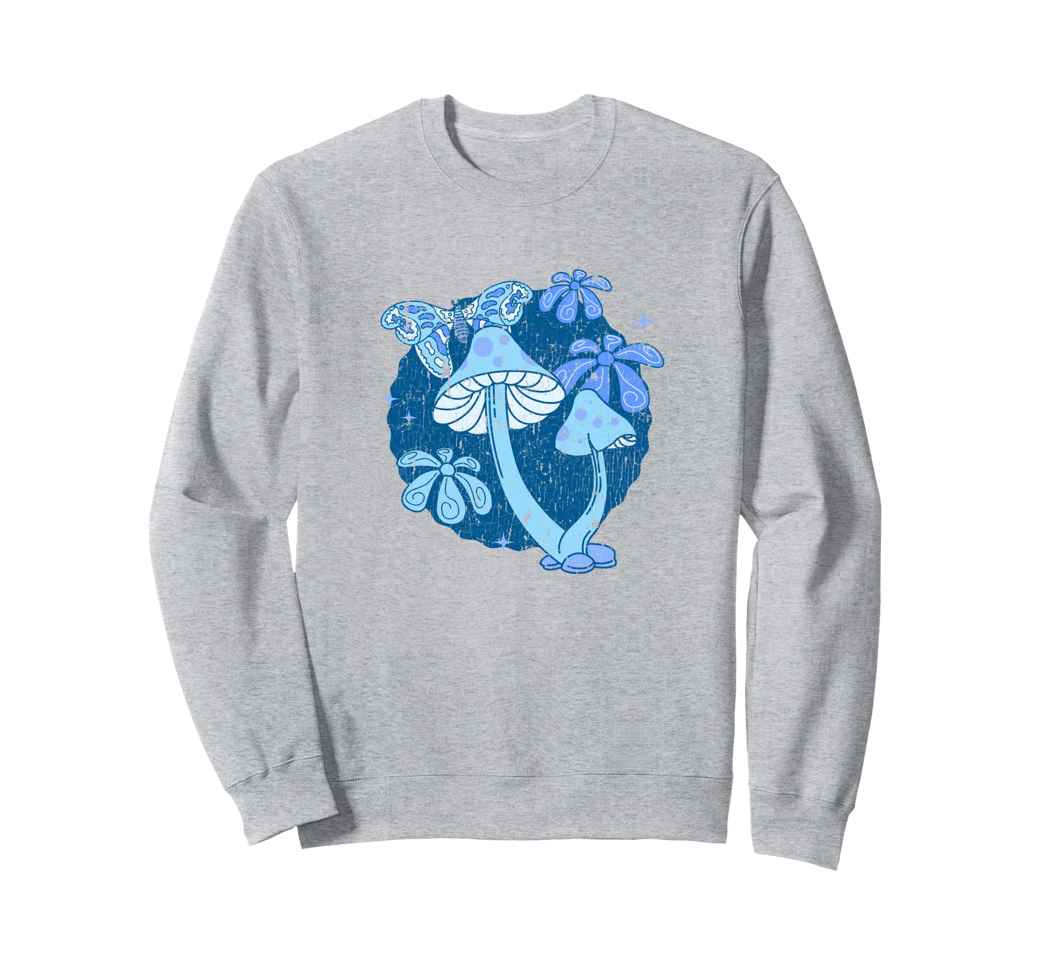 Mushroom Lover Groovy Boho Blue Sweatshirt - Novelty Apparel Men Women - T-Shirt, Sweatshirt, Hoodie