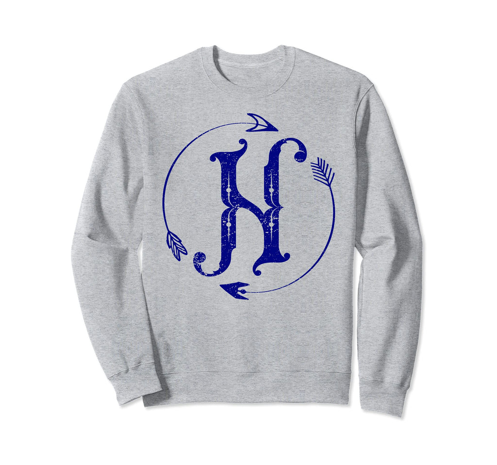 Initial H Monogram Boho Name Sweatshirt - Fun Novelty Design Men Women - T-Shirt, Sweatshirt, Hoodie