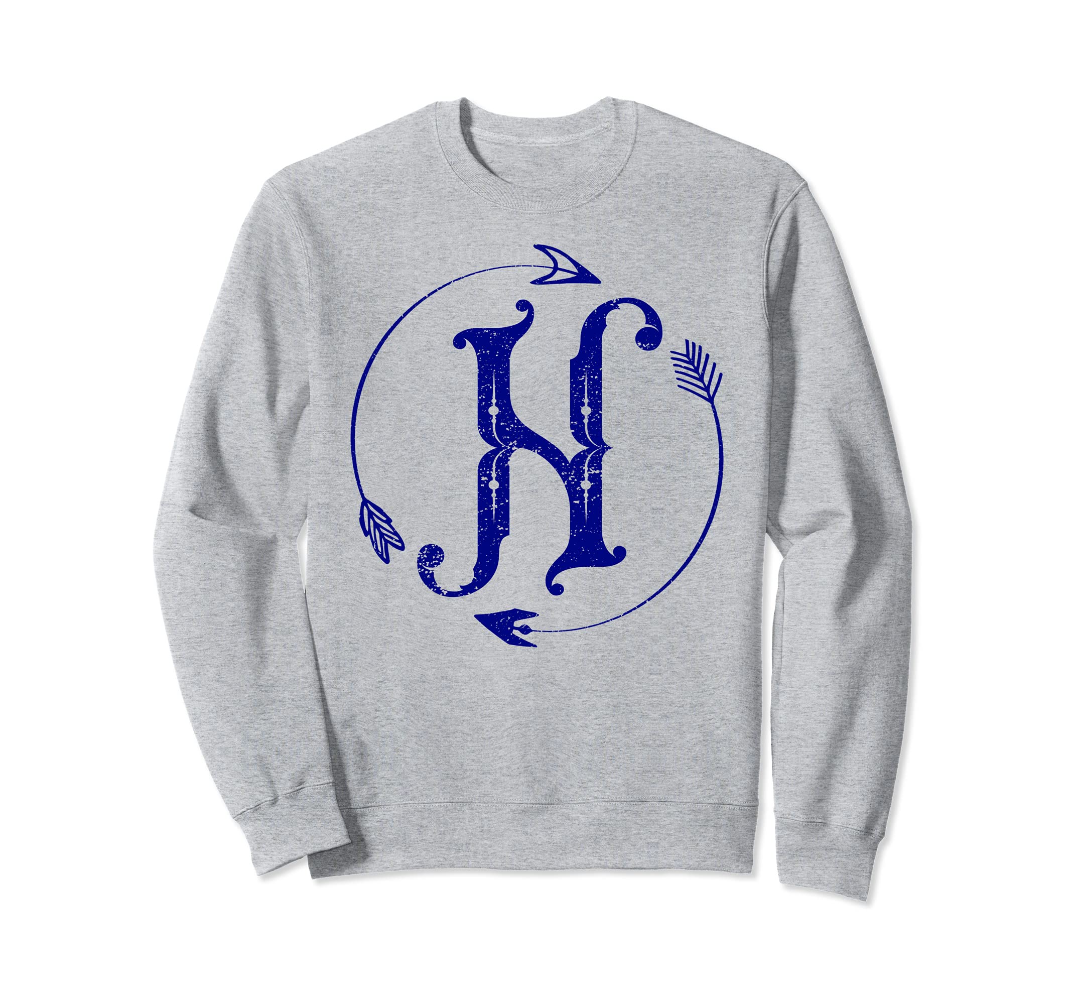 Initial H Monogram Boho Name Sweatshirt - Fun Novelty Design Men Women - T-Shirt, Sweatshirt, Hoodie