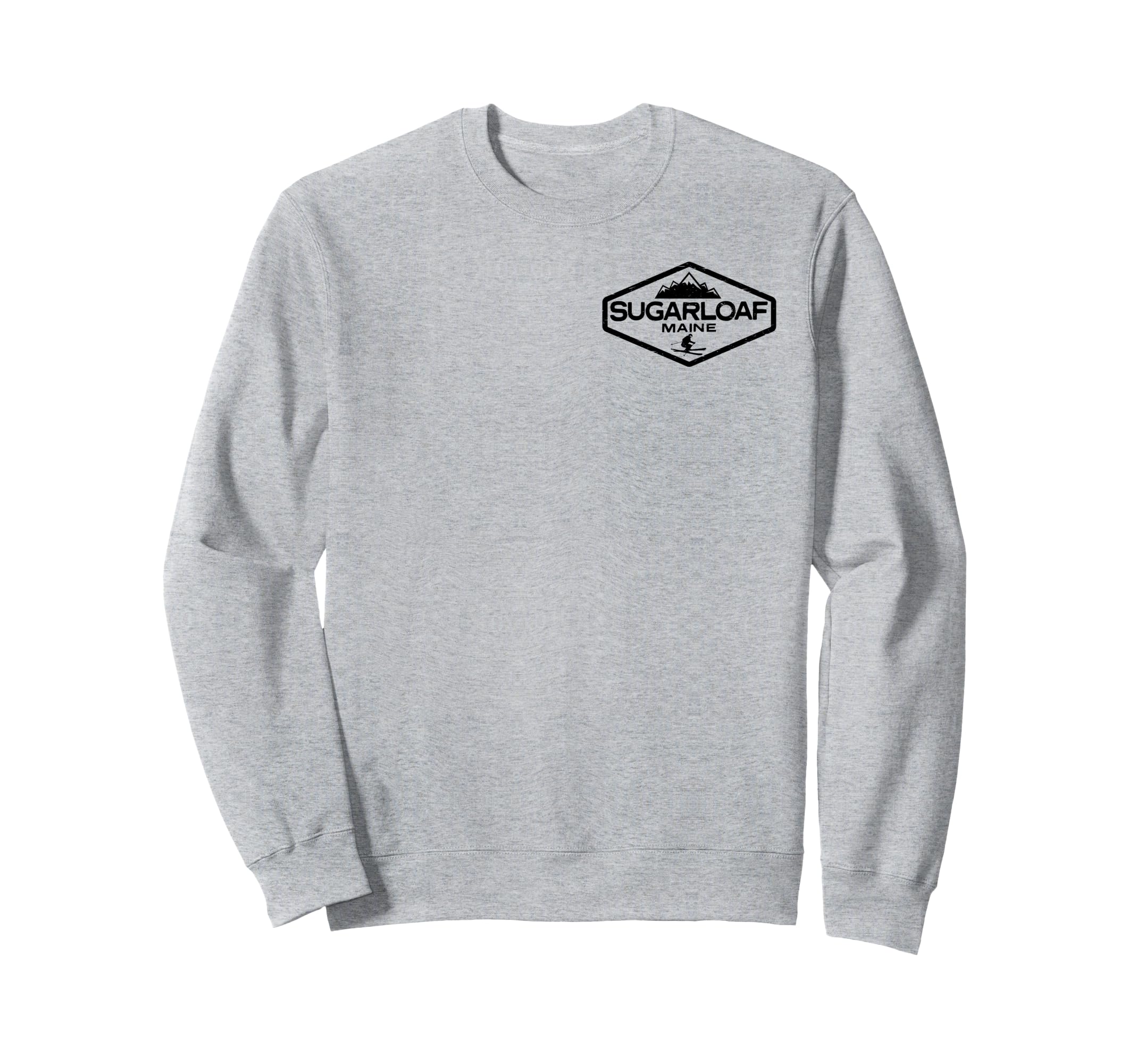 Sugarloaf Maine Distressed Front Sweatshirt - Novelty Apparel Men Women - T-Shirt, Sweatshirt, Hoodie