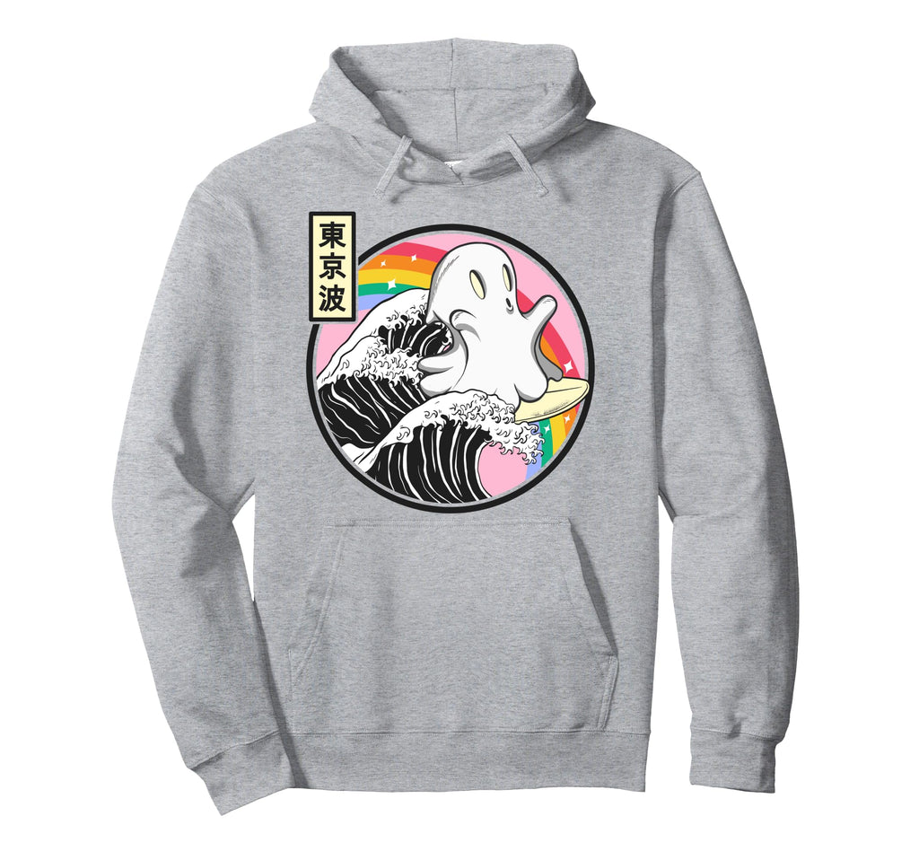 Surfing Ghost Japan Kanagawa Wave Hoodie - Casual Everyday Wear Unisex - T-Shirt, Sweatshirt, Hoodie