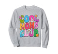 Moms Club Groovy Flower Power Vibes Mum Sweatshirt - Trendy Graphic Unisex - T-Shirt, Sweatshirt, Hoodie