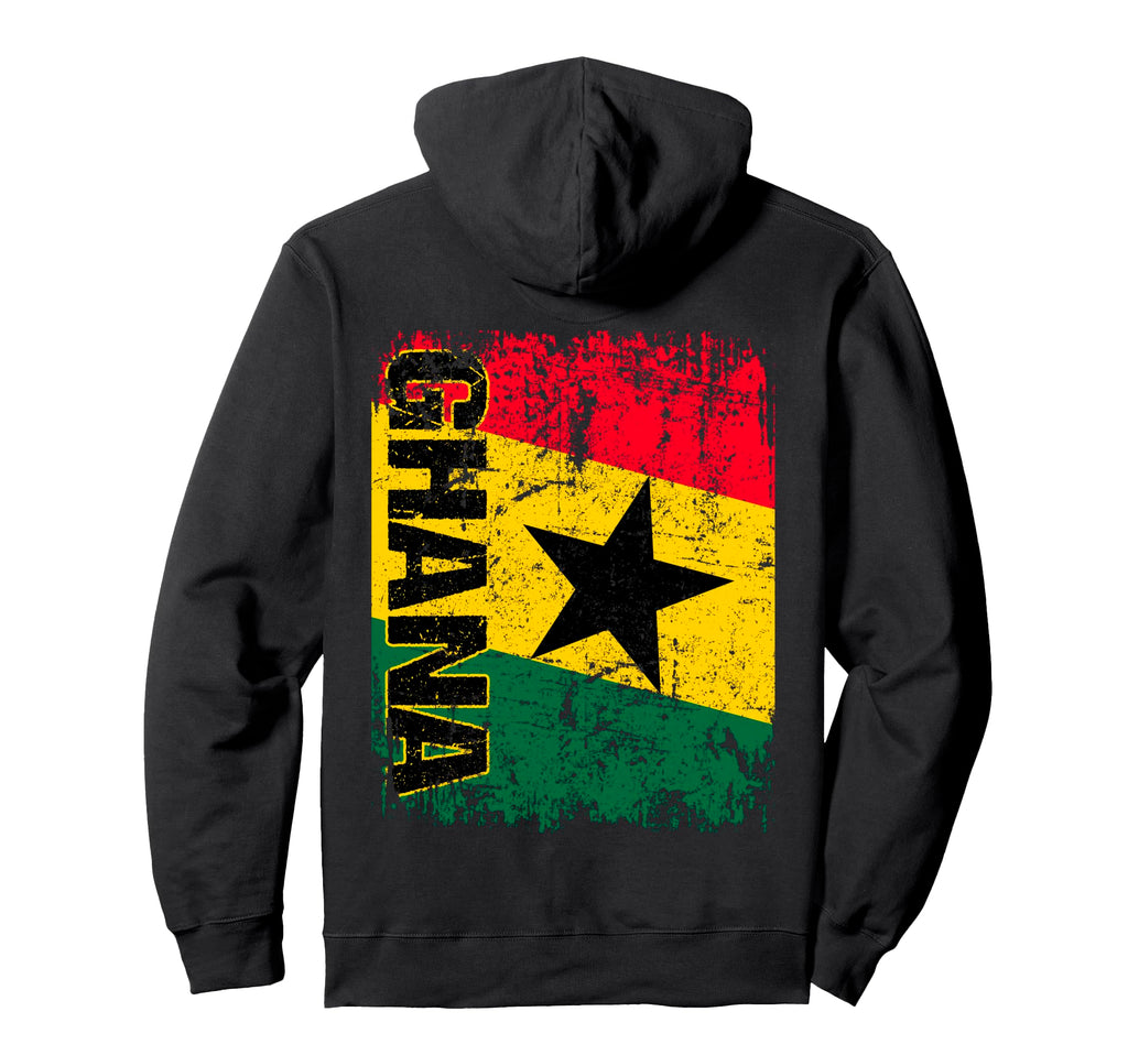 Ghana Flag Distressed Ghana Hoodie - Aesthetic Graphic for Adults - T-Shirt, Sweatshirt, Hoodie