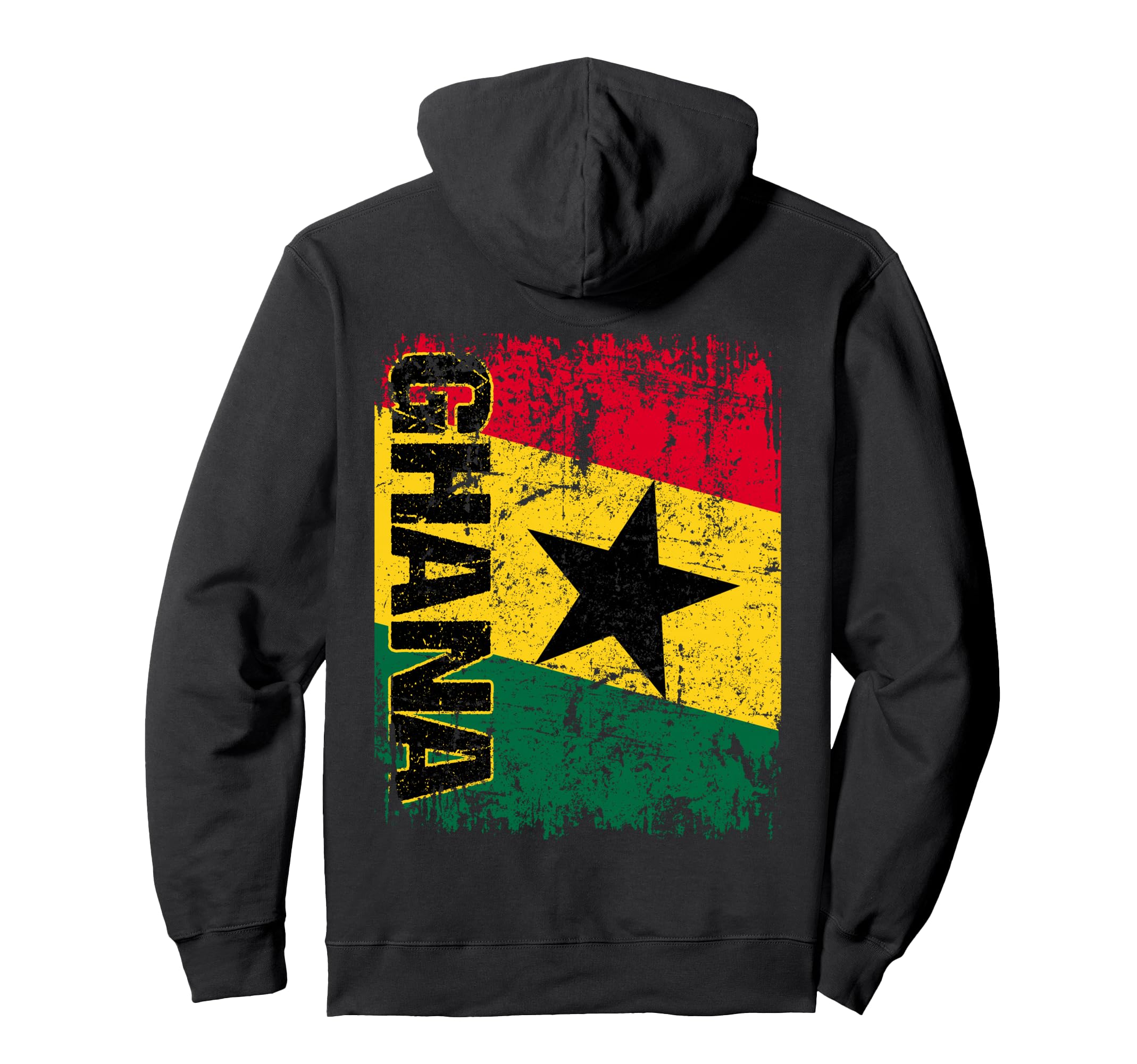 Ghana Flag Distressed Ghana Hoodie - Aesthetic Graphic for Adults - T-Shirt, Sweatshirt, Hoodie