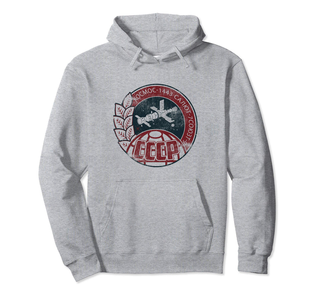Soviet Russian Ussr Space Distressed Hoodie - Novelty Apparel Men Women - T-Shirt, Sweatshirt, Hoodie
