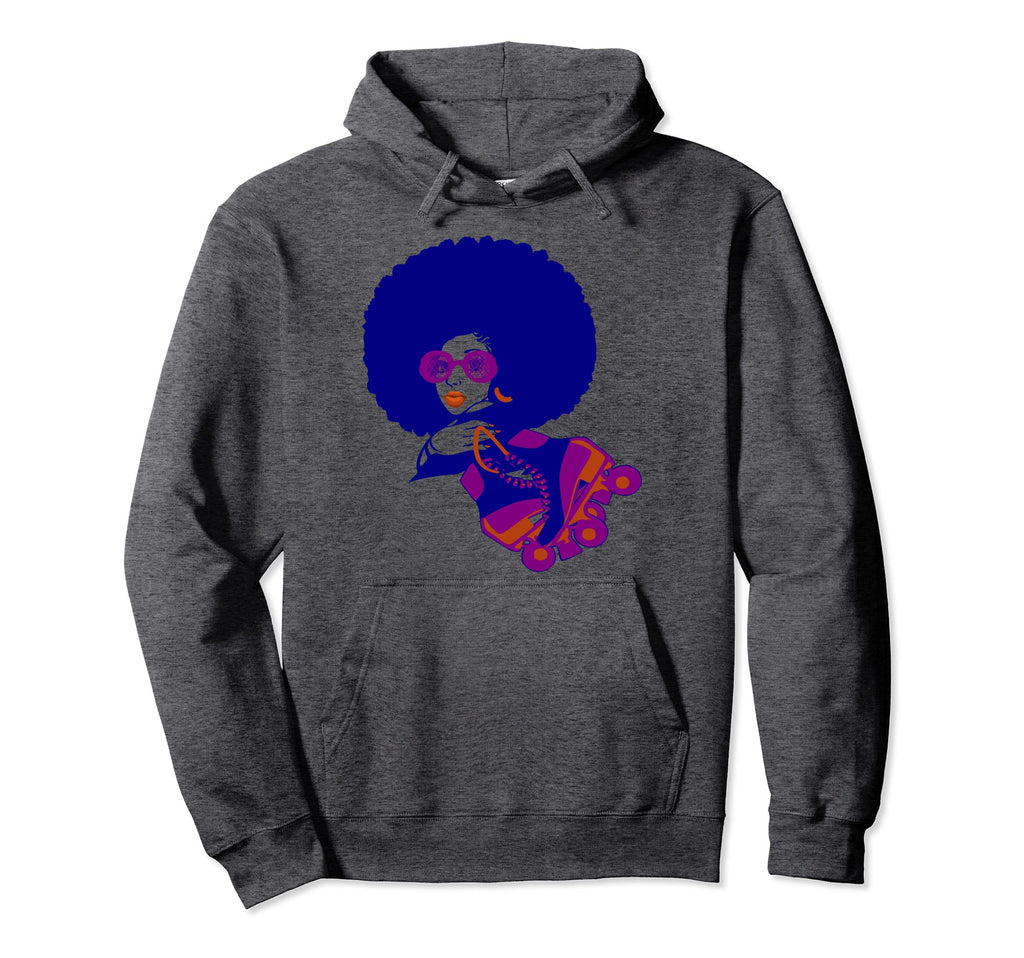 70S Afro Roller Skates Teens And Hoodie - Graphic Print for Adults - T-Shirt, Sweatshirt, Hoodie