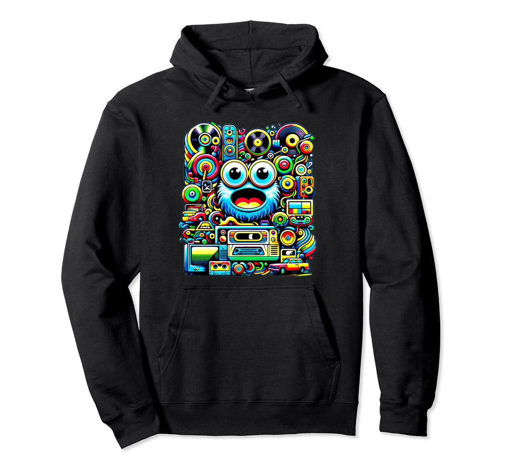 Chaotic 1980S Theme Cassette Tapes Vinyl Hoodie - Streetwear Style Unisex - T-Shirt, Sweatshirt, Hoodie