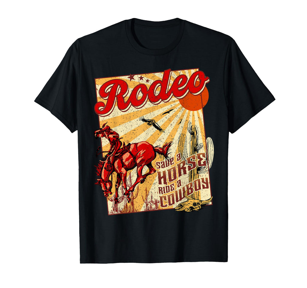Save Horse Ride Cowboy Rodeo Western T-Shirt - Minimalist Print Unisex - T-Shirt, Sweatshirt, Hoodie