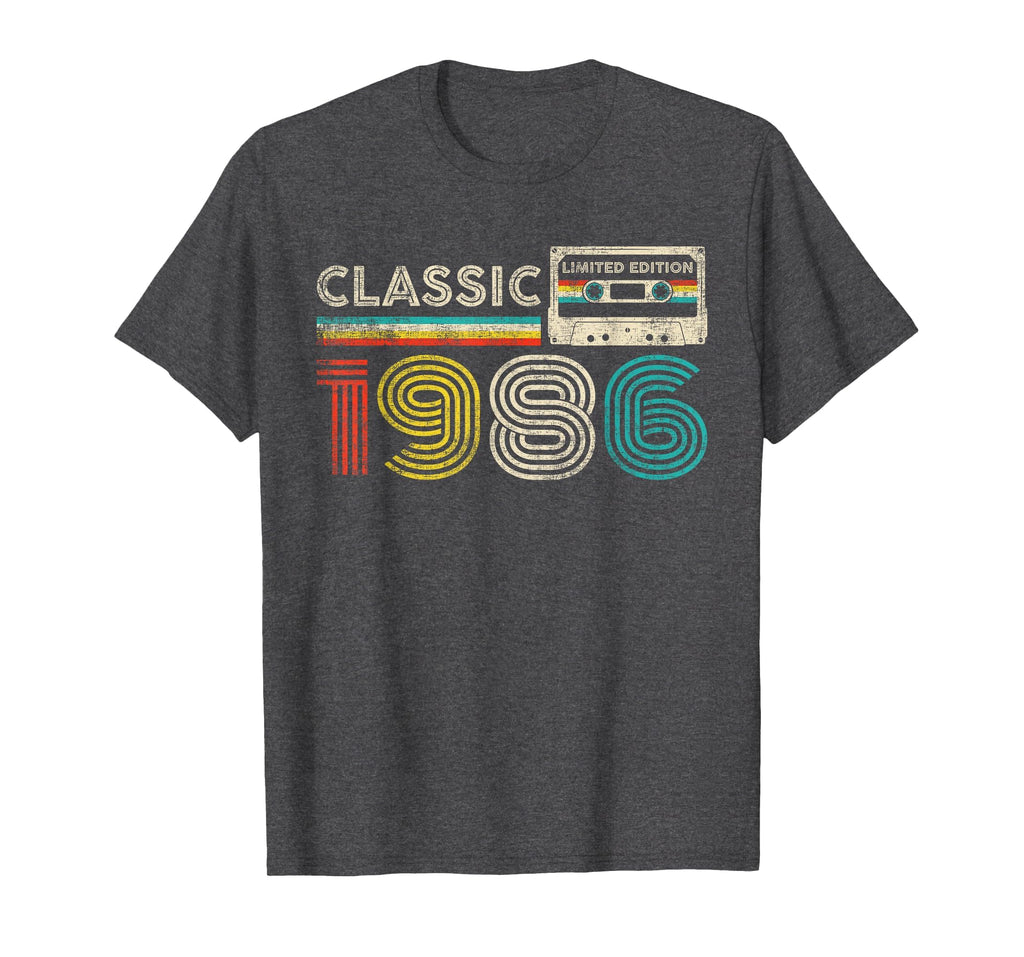 1986 1986 Cassette Tape Birthday T-Shirt - Graphic Print Unisex - T-Shirt, Sweatshirt, Hoodie