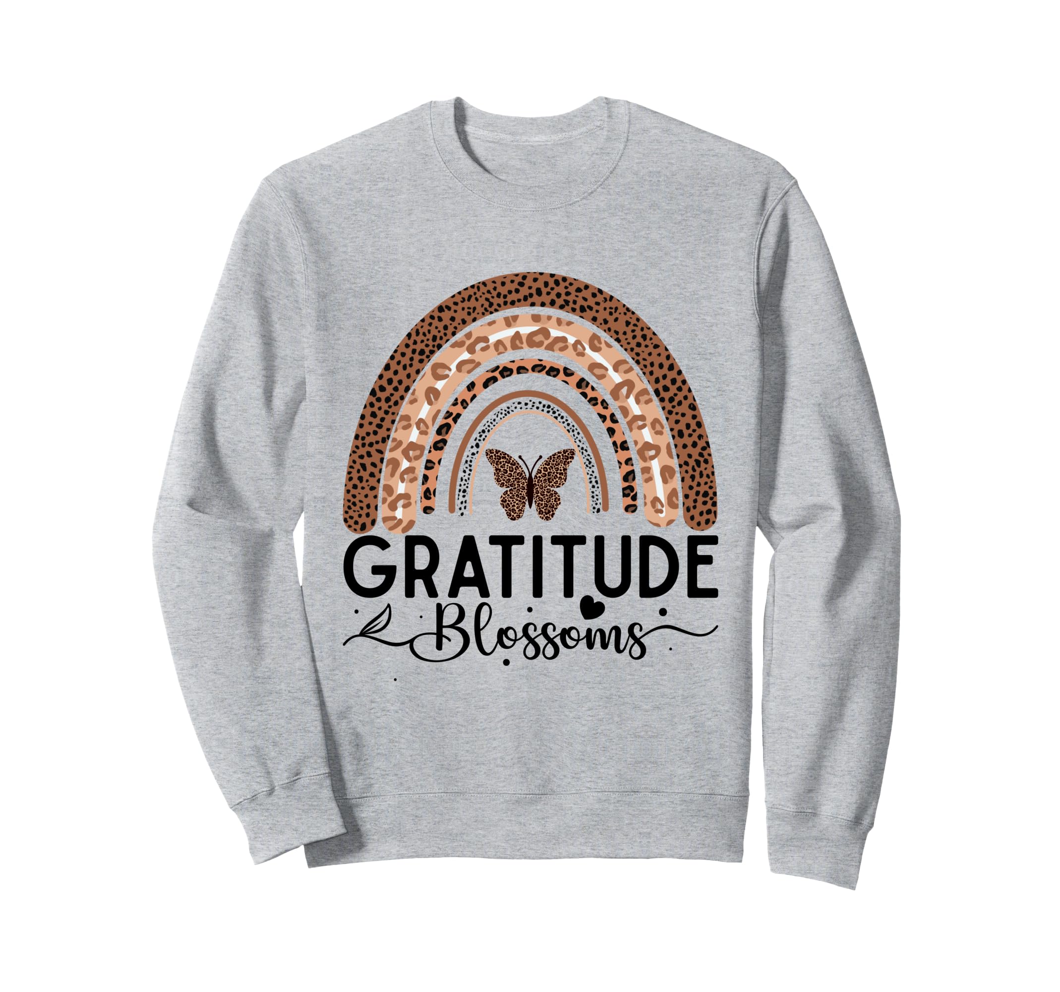 Wildly Grateful Leopard Rainbow Sweatshirt - Graphic Print for Adults - T-Shirt, Sweatshirt, Hoodie