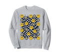 Warped Checkered Happy Face Trippy Sweatshirt - Novelty Apparel for Adults - T-Shirt, Sweatshirt, Hoodie
