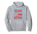 Jesus And Softball Game Day Softball Hoodie - Minimalist Print Unisex - T-Shirt, Sweatshirt, Hoodie