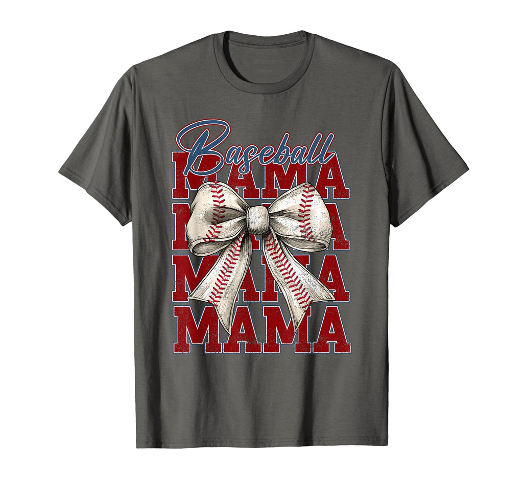 Baseball Mama Coquette Bow Game Day T-Shirt - Custom Art Print Unisex - T-Shirt, Sweatshirt, Hoodie