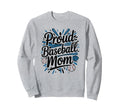 Blue And White Baseball Mom Sweatshirt - Casual Everyday Wear Men Women - T-Shirt, Sweatshirt, Hoodie