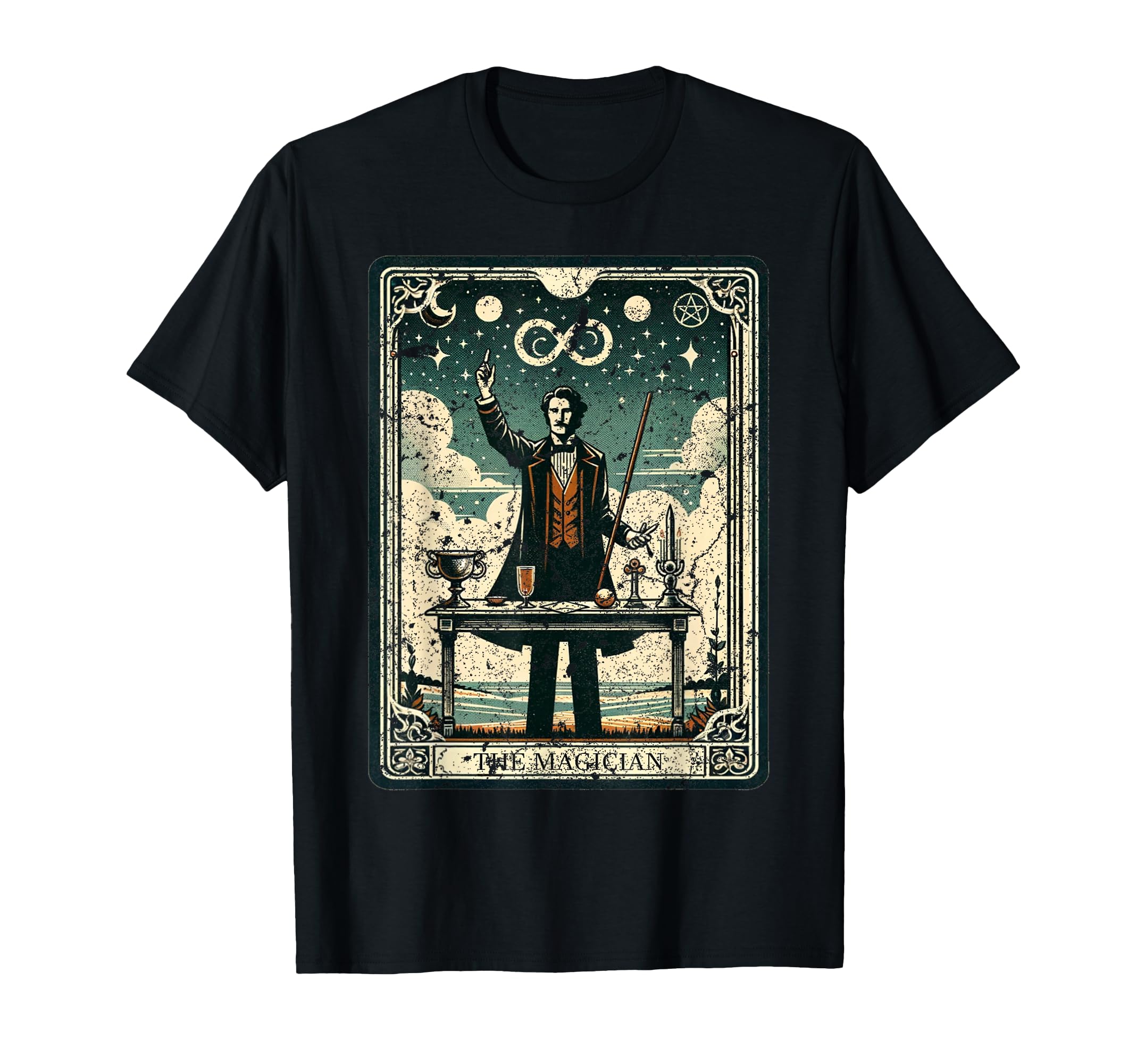Magician Tarot Card Distressed Small T-Shirt - Streetwear Style Men Women - T-Shirt, Sweatshirt, Hoodie