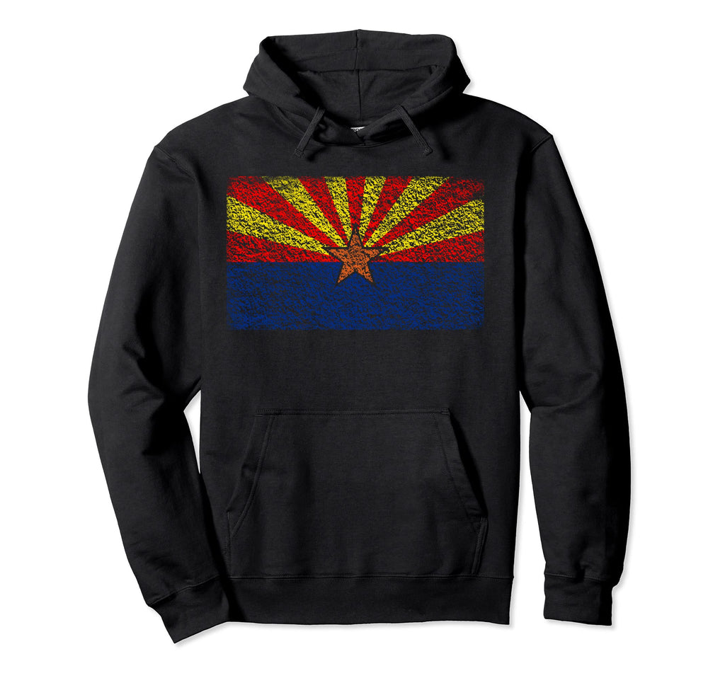 Arizona State Flag Gift Distressed Az Hoodie - Custom Art Print Men Women - T-Shirt, Sweatshirt, Hoodie