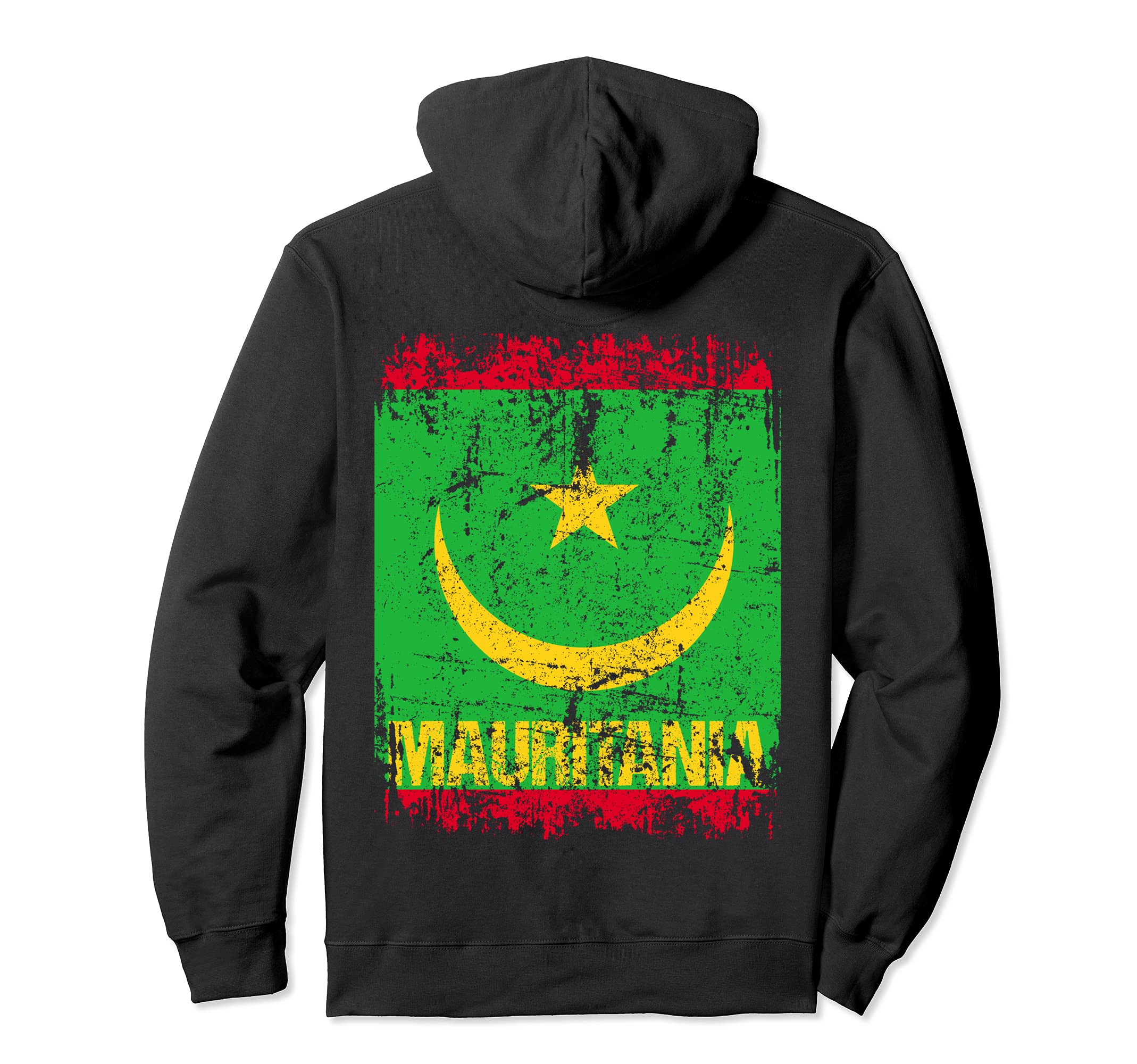 Mauritania Flag Distressed Mauritania Hoodie - Aesthetic Graphic Men Women - T-Shirt, Sweatshirt, Hoodie