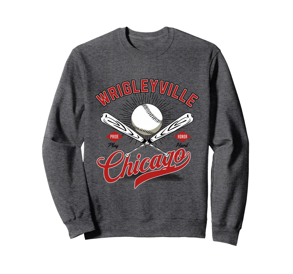 Wrigleyville Chicago Baseball Sweatshirt - Minimalist Print Unisex - T-Shirt, Sweatshirt, Hoodie