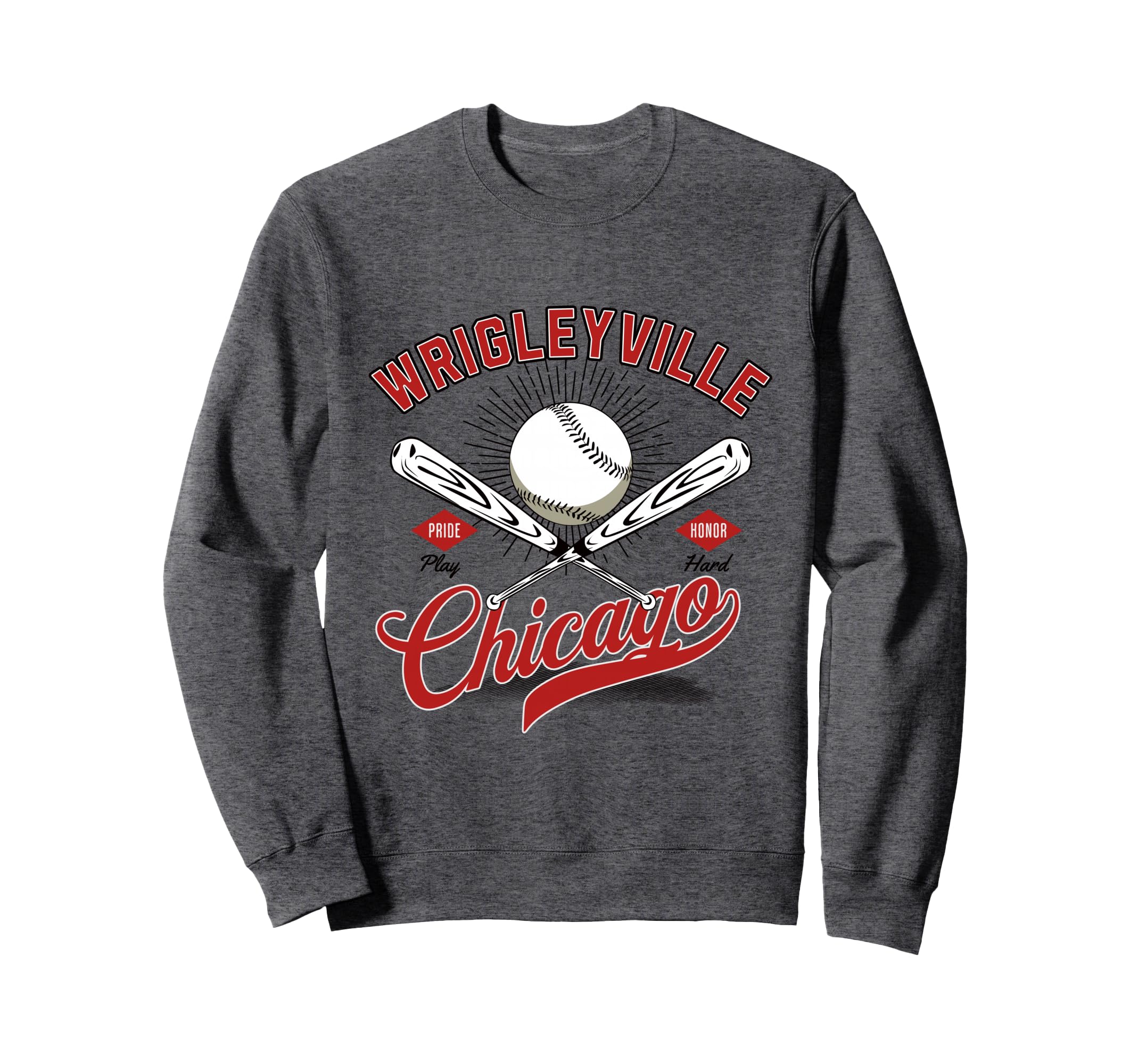 Wrigleyville Chicago Baseball Sweatshirt - Minimalist Print Unisex - T-Shirt, Sweatshirt, Hoodie