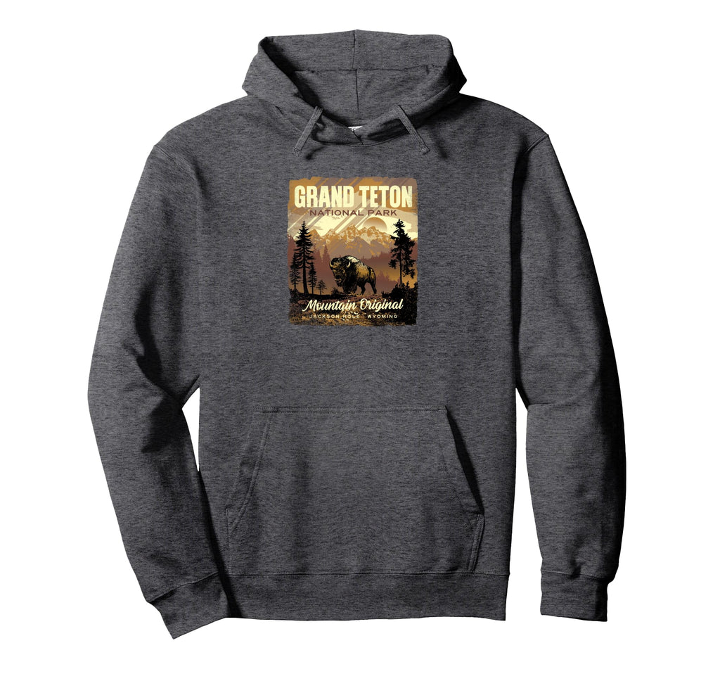 Grand Teton National Park Bison Hoodie - Graphic Print Men Women - T-Shirt, Sweatshirt, Hoodie